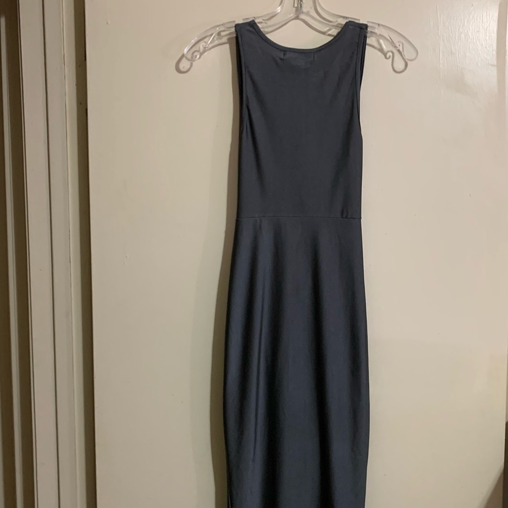 Reverse Cut Out Sleeveless Stainless Steel Gray Dress. Size Medium - Picture 4 of 10